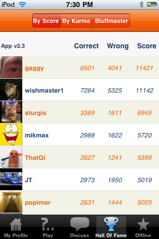Screenshot iBluff Trivia Plus: True Or False Quiz Screenshot iBluff Trivia Plus: True Or False Quiz